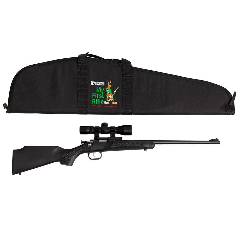 Keyston CRICKETT 22LR BL/BLK SCP/CASE BLACK SYNTHETIC STOCK 22 LR