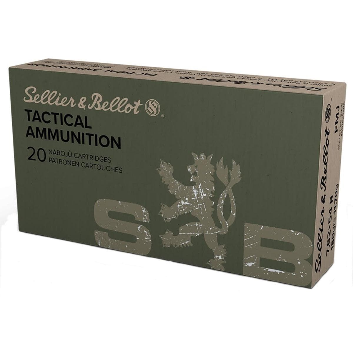 SELLIER & BELLOT TACTICAL 7.62X54R FULL METAL JACKET RIFLE AMMO