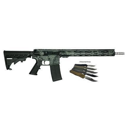 GLFA AR-15 Rifle .223 Wylde 30rd Magazine 16″ Barrel Lichen Grey with 5 OTF 3-1/2″ Blade Knives