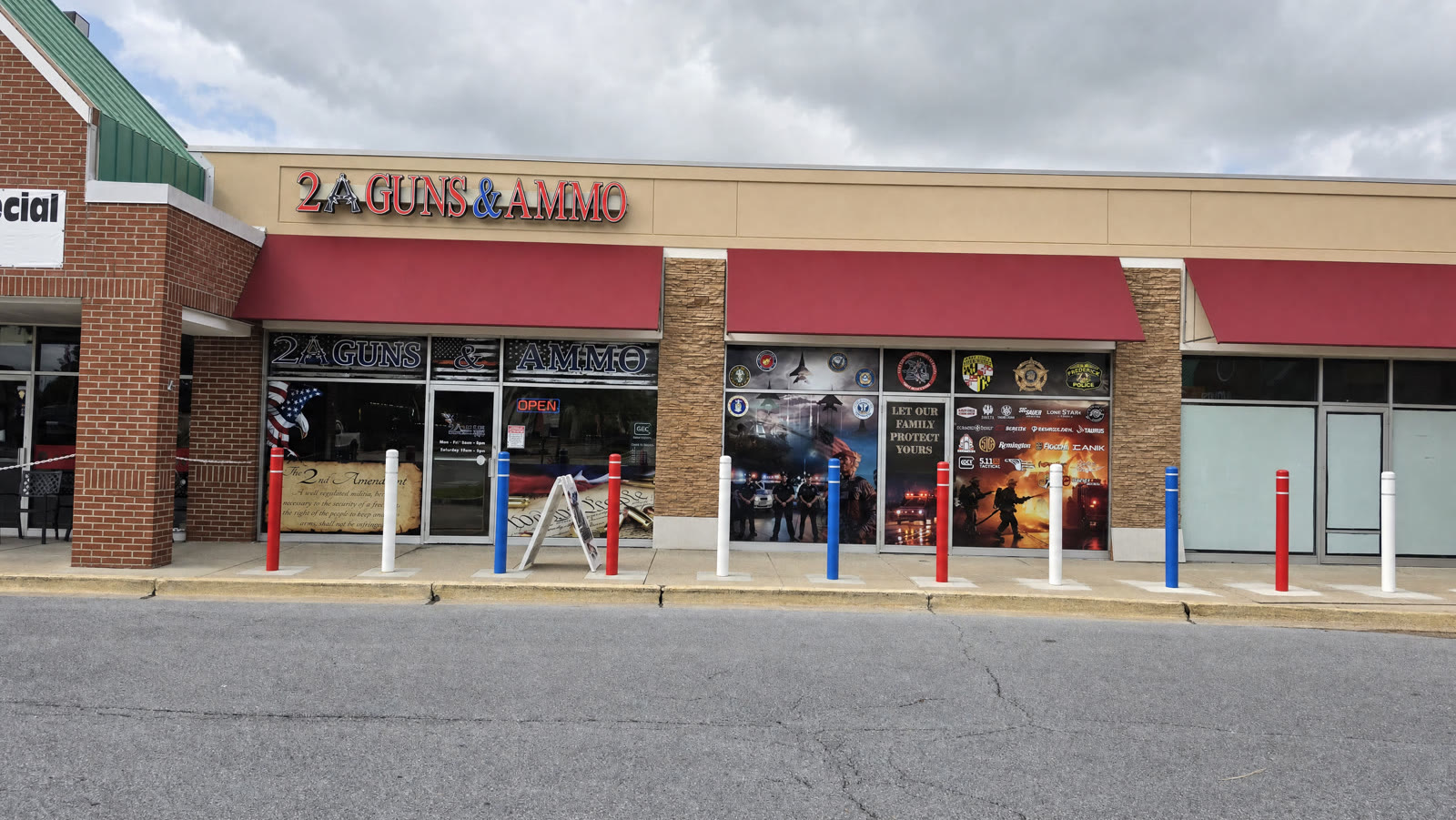 2A Guns & Ammo storefront on East Patrick Street, Frederick